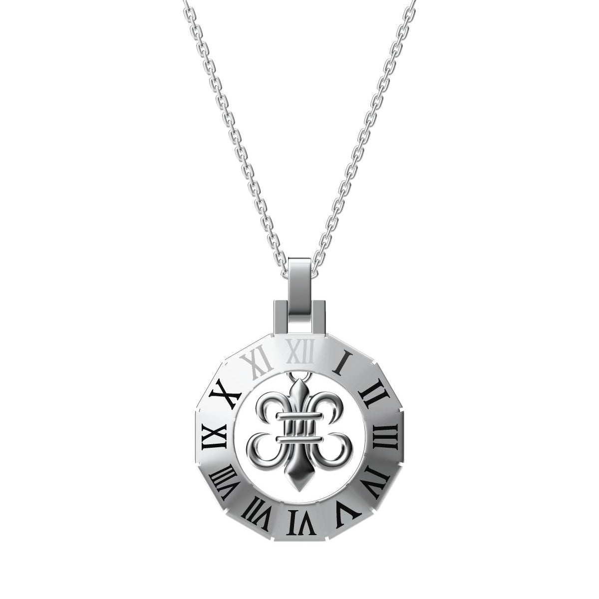 KLX-XL29178559 thatched Roman numeral pendant