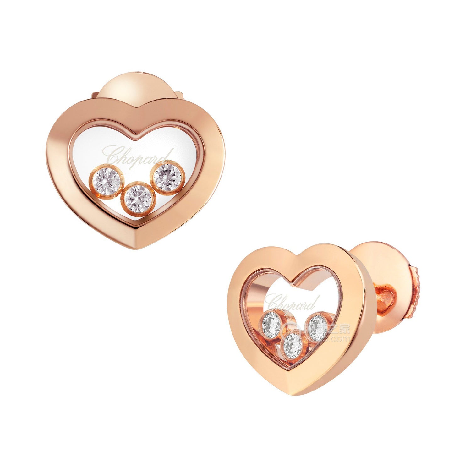 XB-83A611-5001 heart-shaped glass barrel earrings