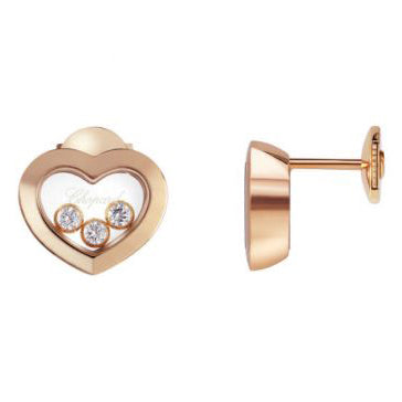XB-83A611-5001 heart-shaped glass barrel earrings