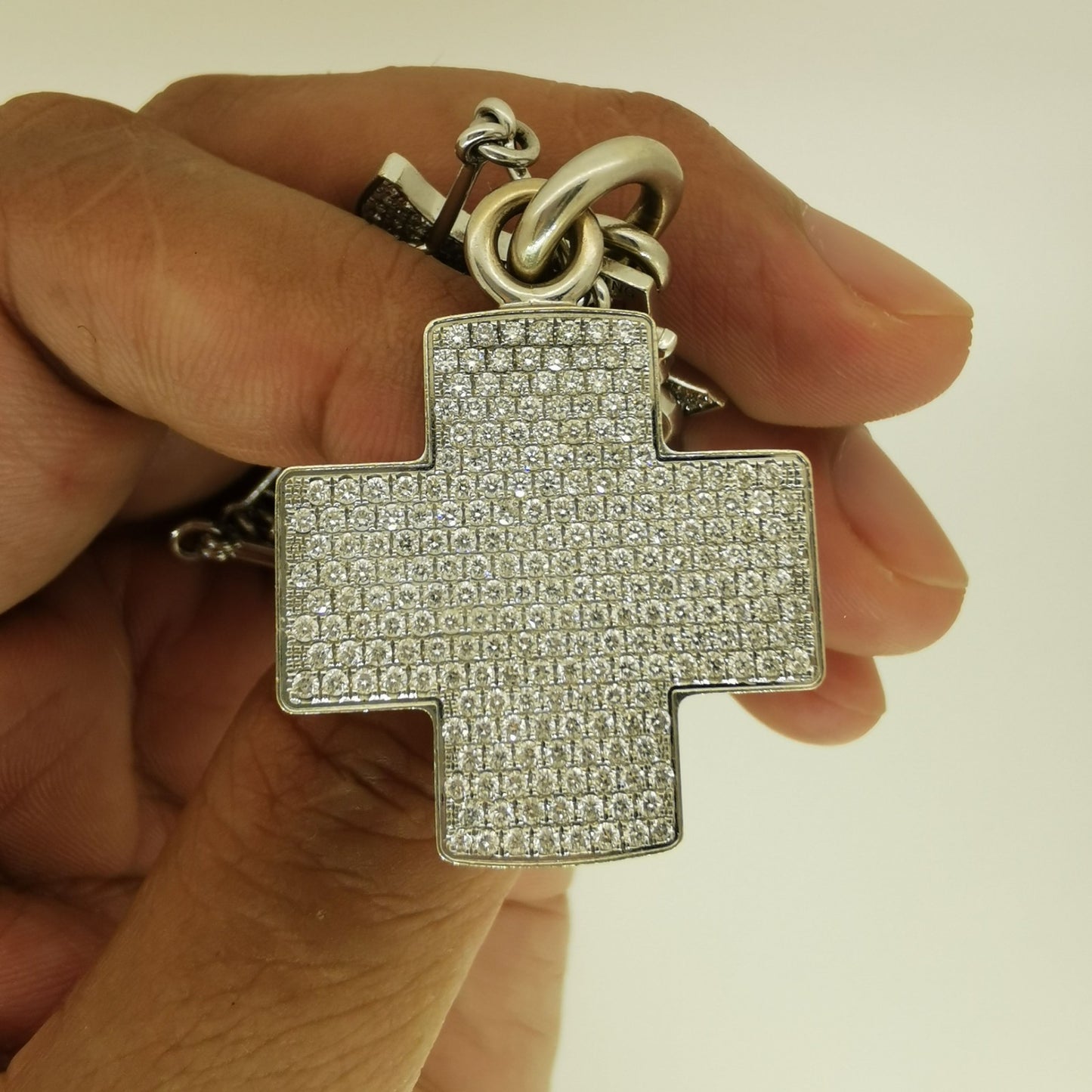KLX-XL18370807 full diamond cross heart sword three-piece pendant set customer version
