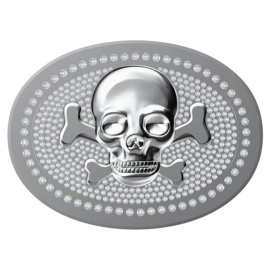 KLX-PGK41967878 Oval dense diamond skull belt buckle