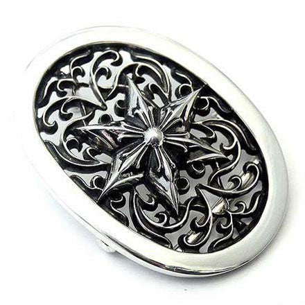 KLX-PGK80042652 light gold oval six-pointed star belt buckle