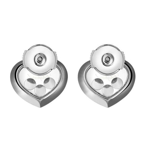 XB-83A611-1201 Heart-shaped, three-diamond heart-shaped stone earrings