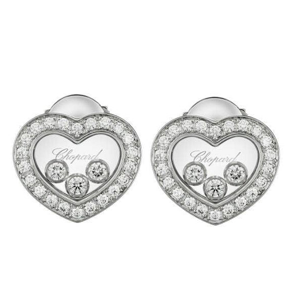 XB-83A611-1201 Heart-shaped, three-diamond heart-shaped stone earrings