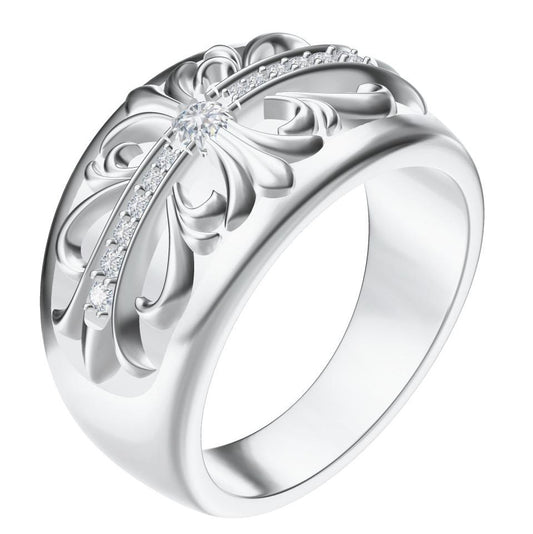 KLX-JZ64955471 diamond cross ring 16#