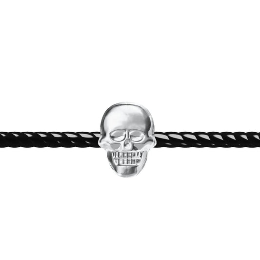 KLX-SZ36162187 light gold skull black rope bracelet