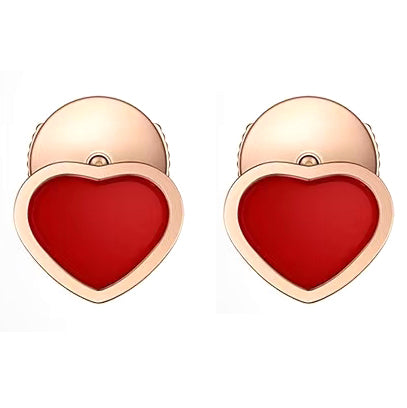 XB-83A086-5802 glass agate heart-shaped earrings