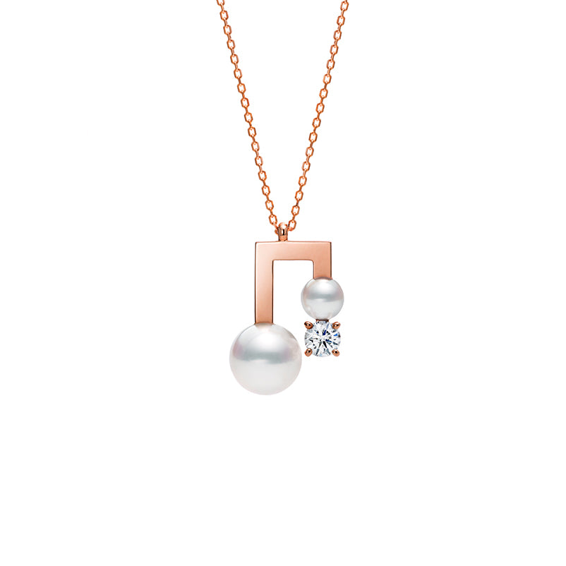 TSQ-P-16581 musical note pendant, 2 pearls