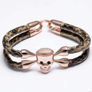 KLX-SZ68804661 skull bone black rope bracelet