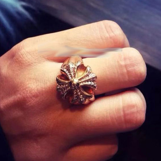 KLX-JZ223671镶钻十字架戒指16#