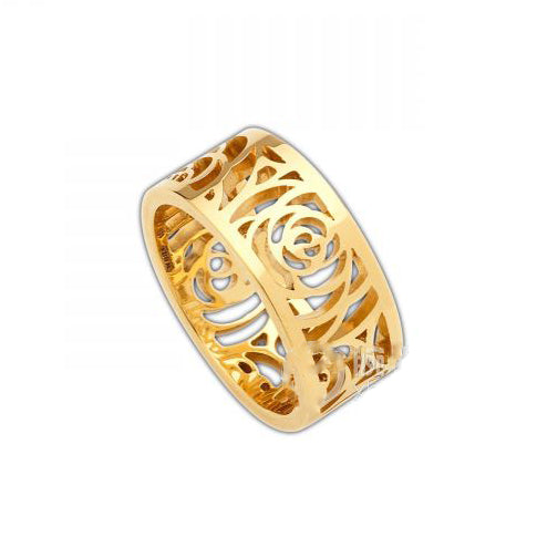 XNE-J3398 8.5mm flat pattern light gold ring narrow version