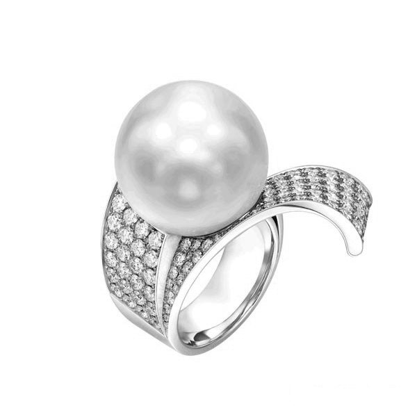 TSQ-020, fully studded pearl ring