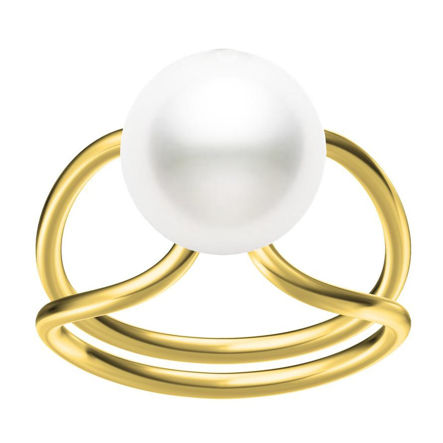 TSQ-015 10mm Pearl Small Clear Ring