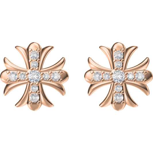 KLX-ES3766103 diamond cross thatch earrings