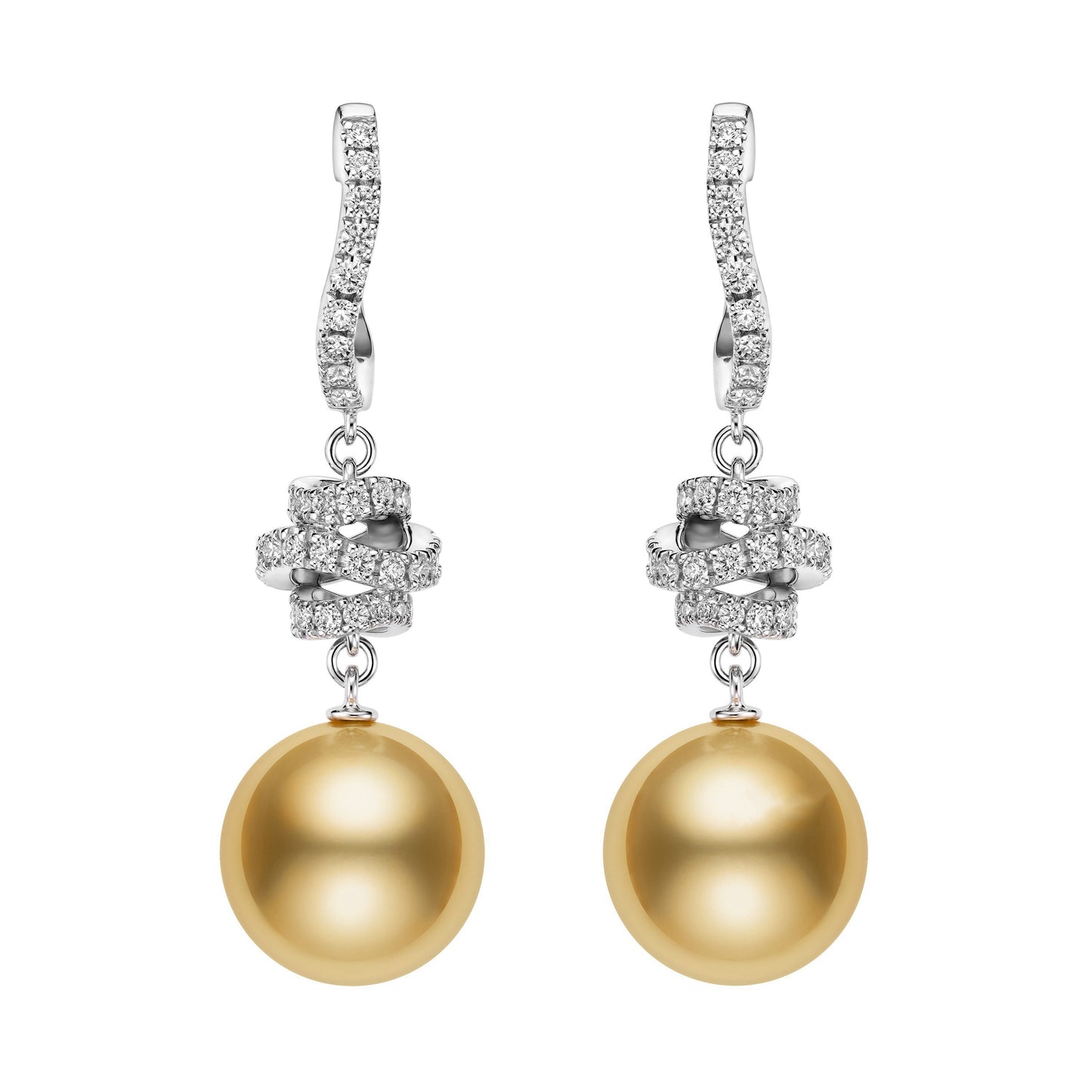 YMB-PHE07111GU线条丝带耳环珍珠约11mm