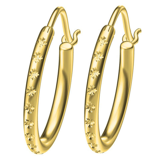 KLX-ES149678 light gold all over cross earrings
