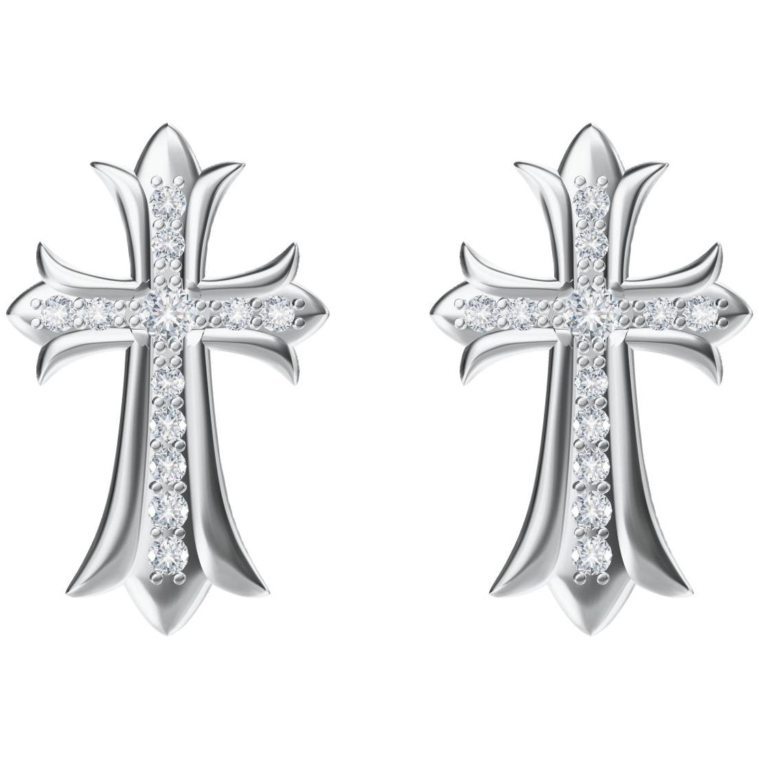 KLX-ES43331042 full diamond cross earrings