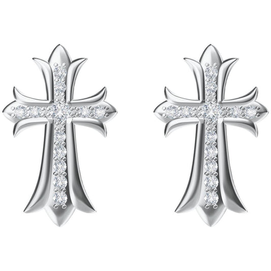 KLX-ES43331042 full diamond cross earrings