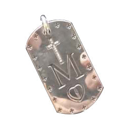 KLX-XL66313634 letter M diamond cross tag pendant