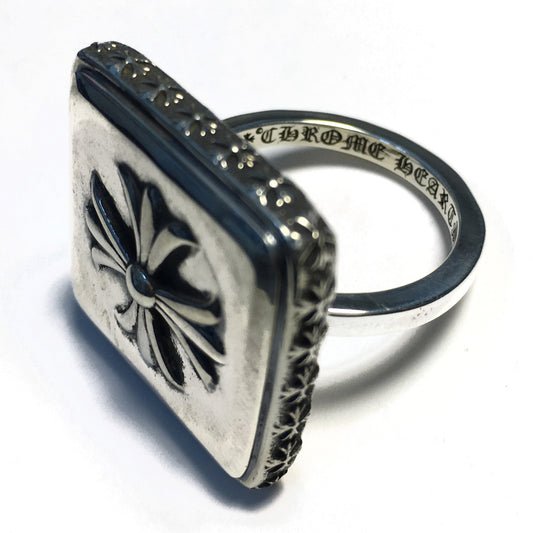 KLX-JZ114405 square brand cross light gold straight arm ring 20#