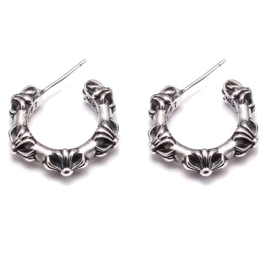KLX-ES20467687 mixed cross half circle earrings