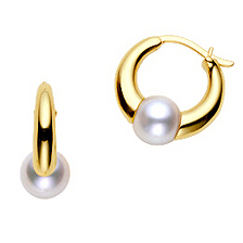 YMB-PE-1335PK light gold earrings (pearl 7mm)