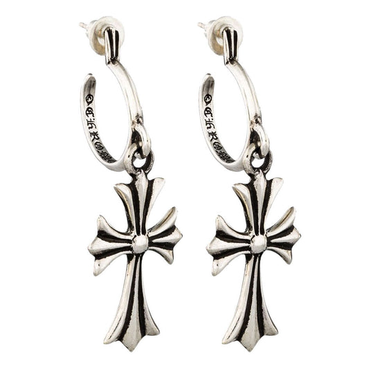 KLX-ES171787 light gold cross earrings