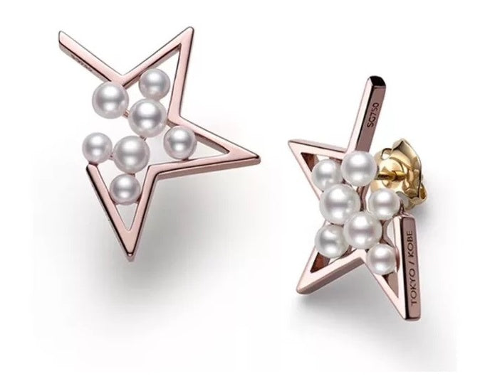 TSQ-516-Notch Star Multi-Pearl Stud Earrings