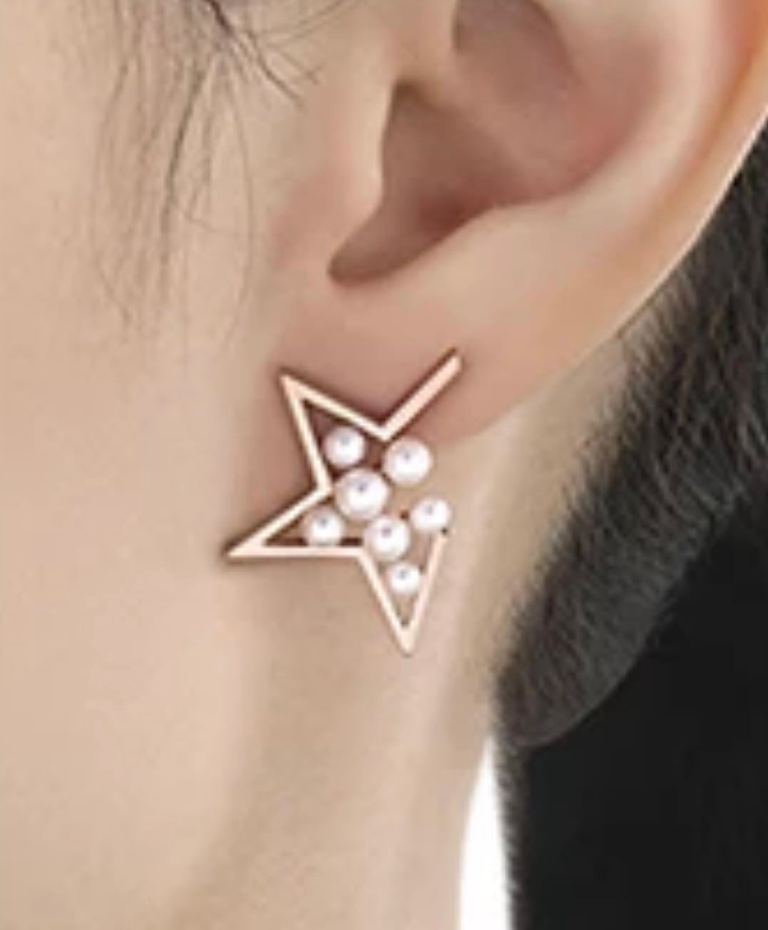 TSQ-516-Notch Star Multi-Pearl Stud Earrings