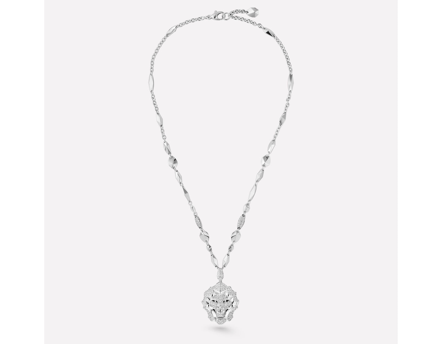 XNE-J10765 lion half diamond necklace