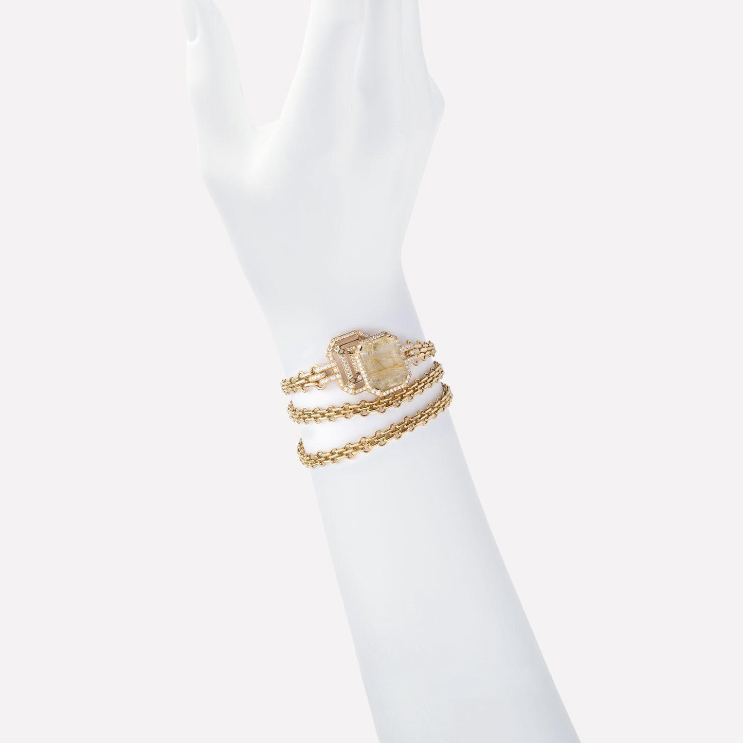XNE-J11119 hollow octagonal diamond bracelet egg-shaped interlocking chain