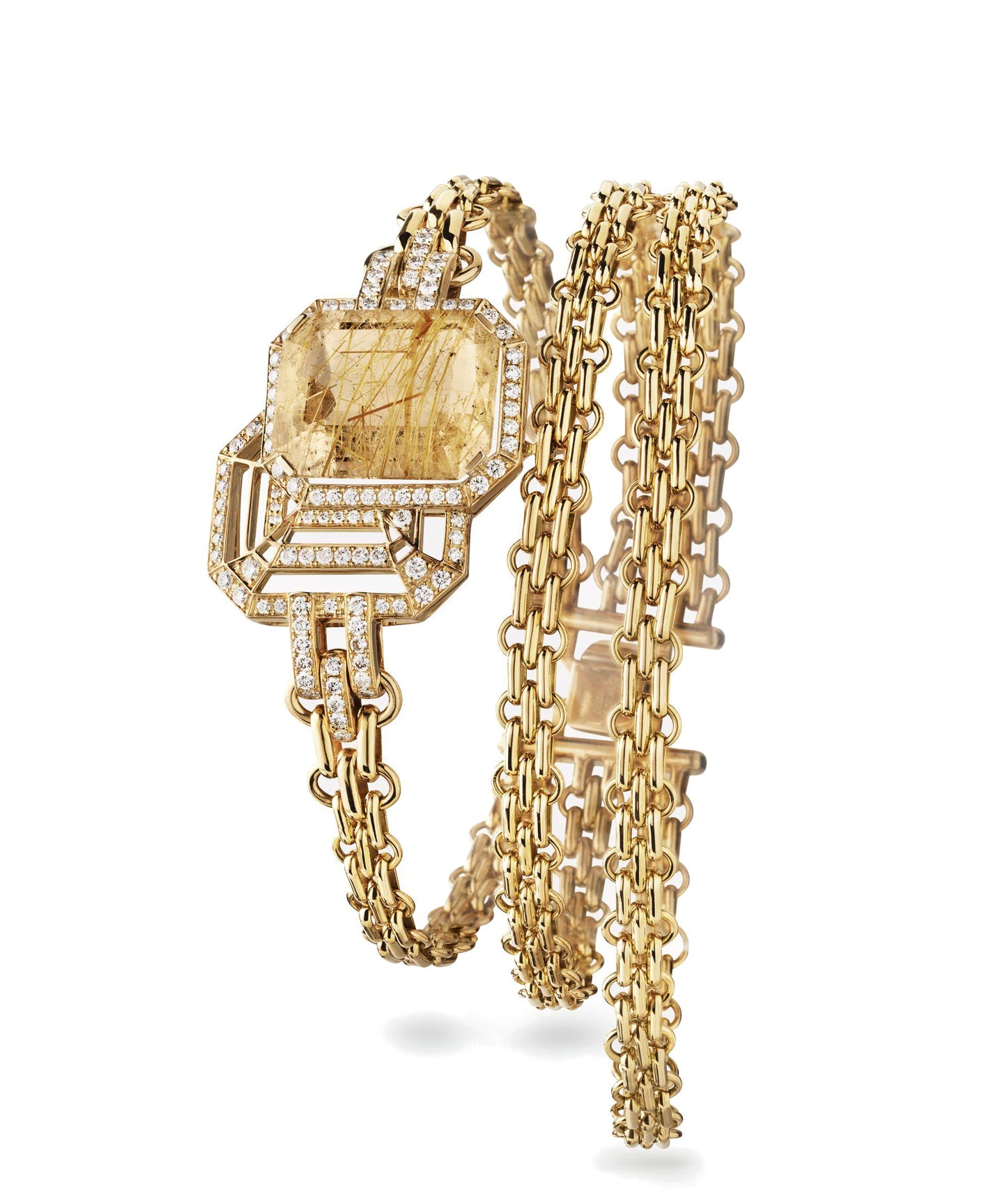 XNE-J11119 hollow octagonal diamond bracelet egg-shaped interlocking chain