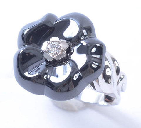 XNE-J10006 ceramic diamond flower ring
