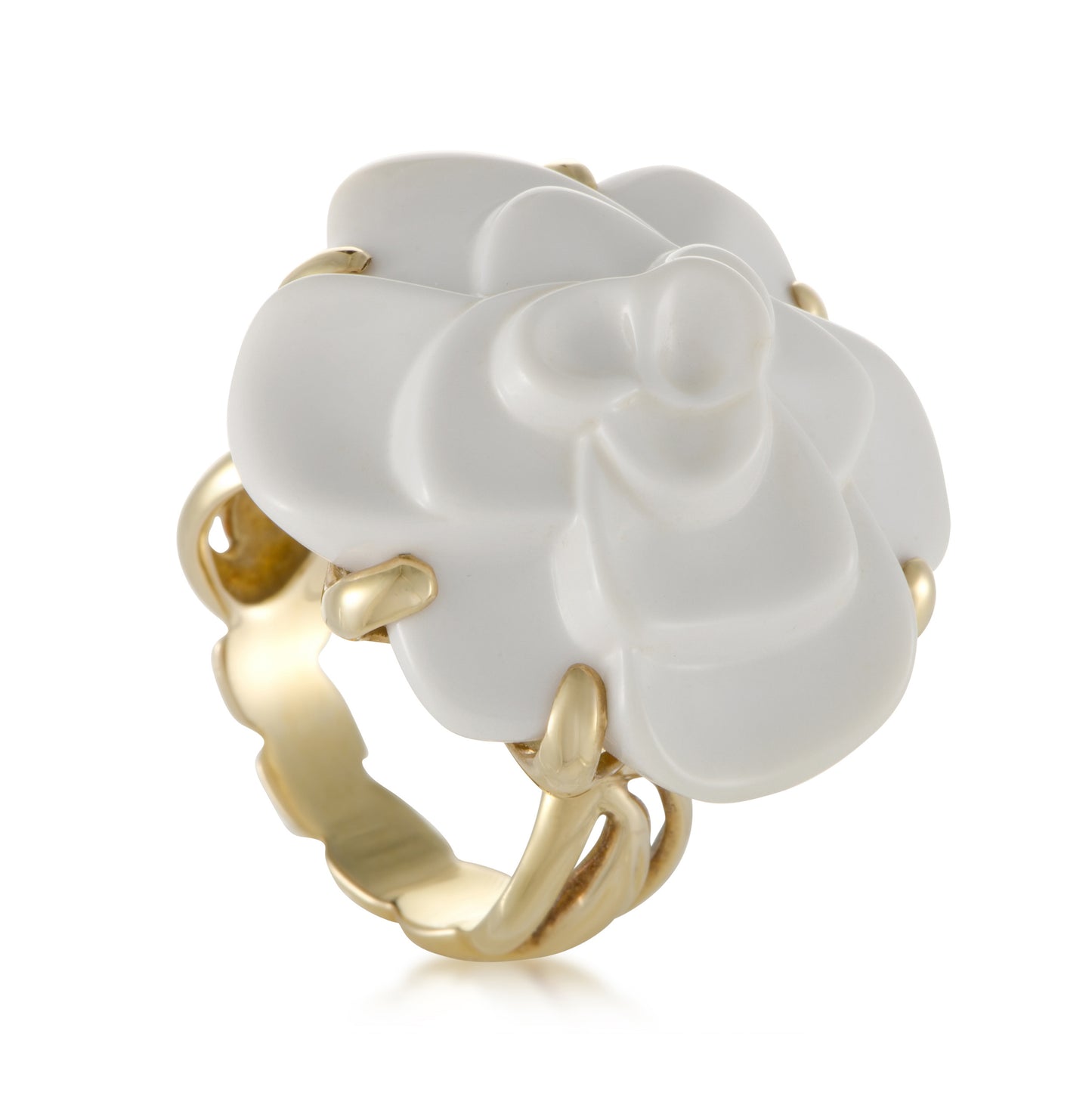 XNE-J2159 Ceramic Camellia Ring