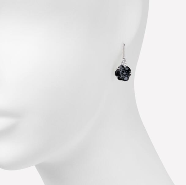 XNE-J2936 Ceramic Camellia Ear Hooks