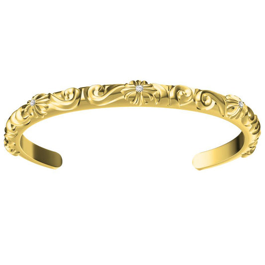 KLX-SZ50305100 diamond cross thatch open bracelet 17#