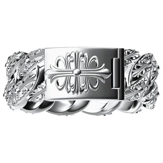 KLX-SZ65958444 light gold cross thatch bracelet (chain length 20cm)