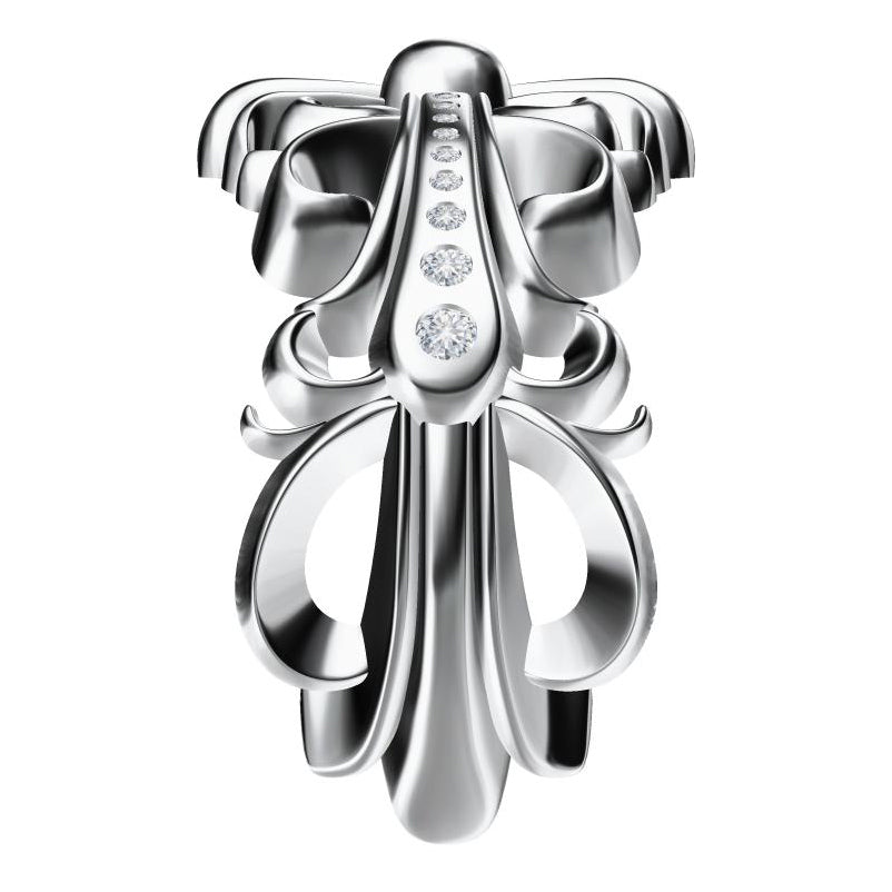 KLX-JZ55267722 Cross half diamond thatched open ring 16#