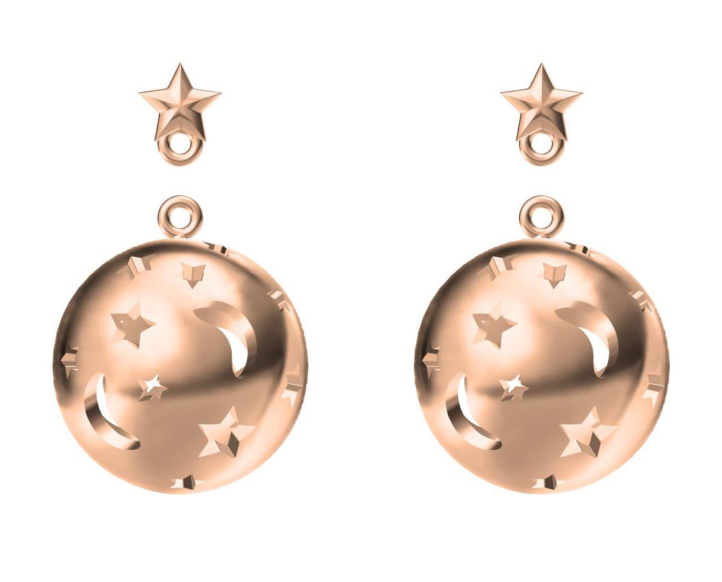 XNE-J46502 Star Moon Earrings Customer Version