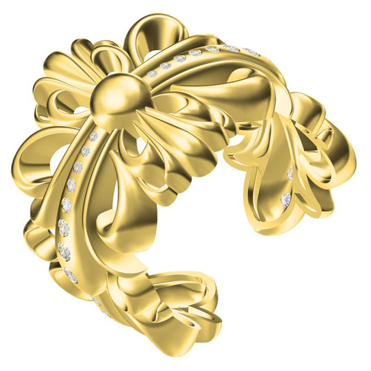 KLX-JZ53714393 diamond cross thatched open ring 14.5#