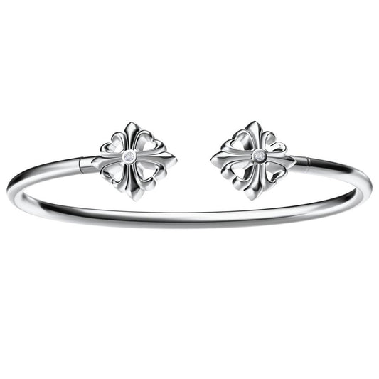 KLX-SZ95474111 diamond cross open hollow tube bracelet