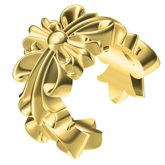 KLX-JZ94852270 light gold cross thatch open ring 13#