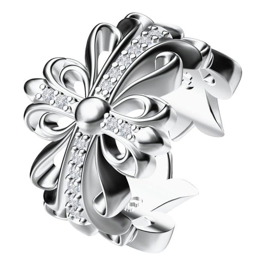 KLX-JZ69496554 stone cross thatch open ring 15.5#