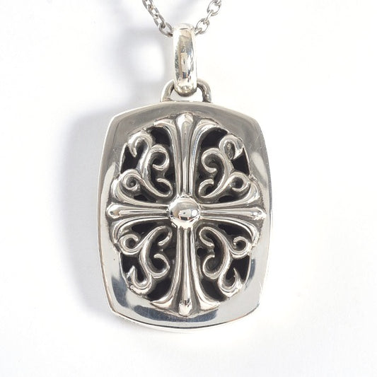 KLX-XL43755125 light gold cross thatch pendant