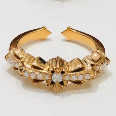 KLX-JZ20005548 narrow version cross thatch open ring 15#