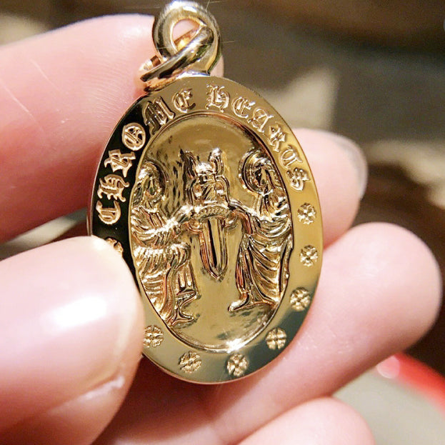 KLX-CH231008 light gold angel pendant