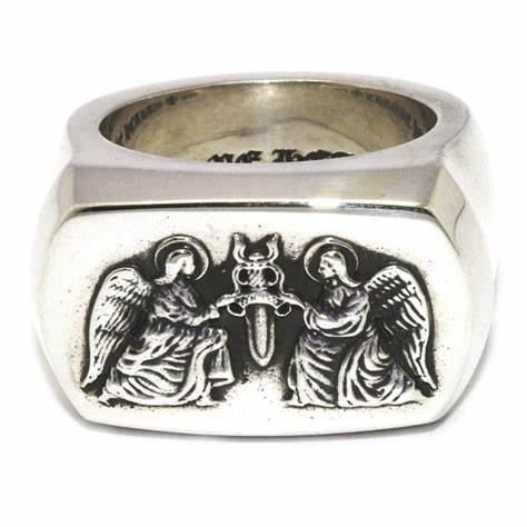 KLX-JZ99682559 Light Gold Angel Wide Ring 27#