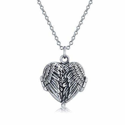 KLX-XL80257034 light gold feather heart-shaped pendant