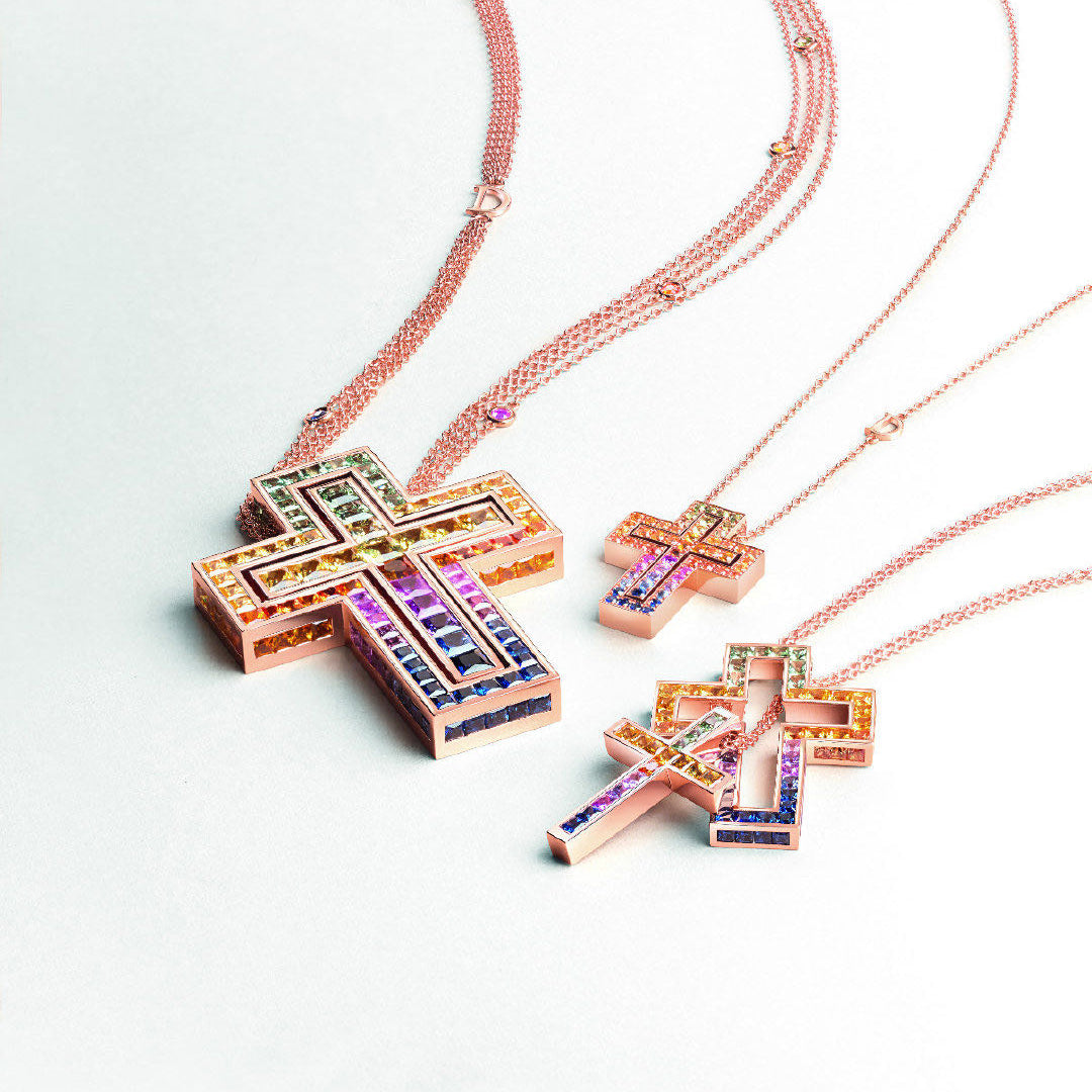DMY-20084372 colored diamond T-square diamond with double cross
