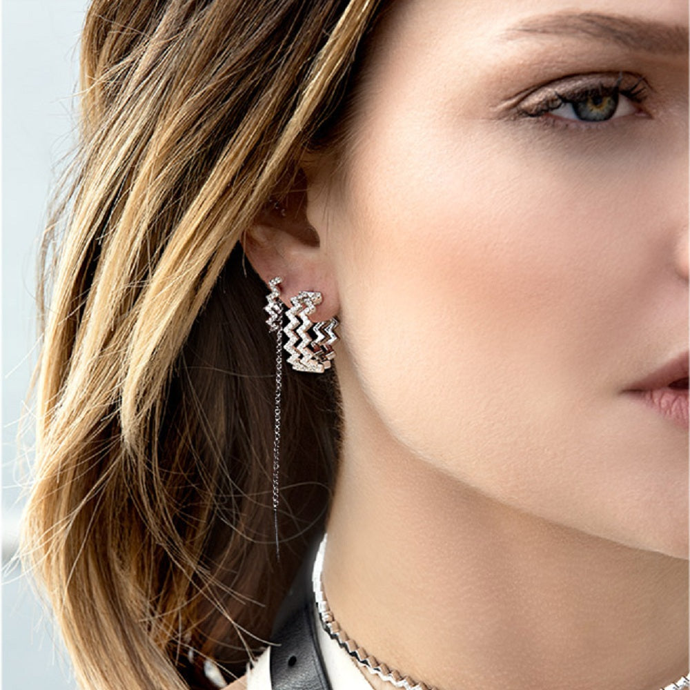 APM-AE9989OX lightning zigzag earrings